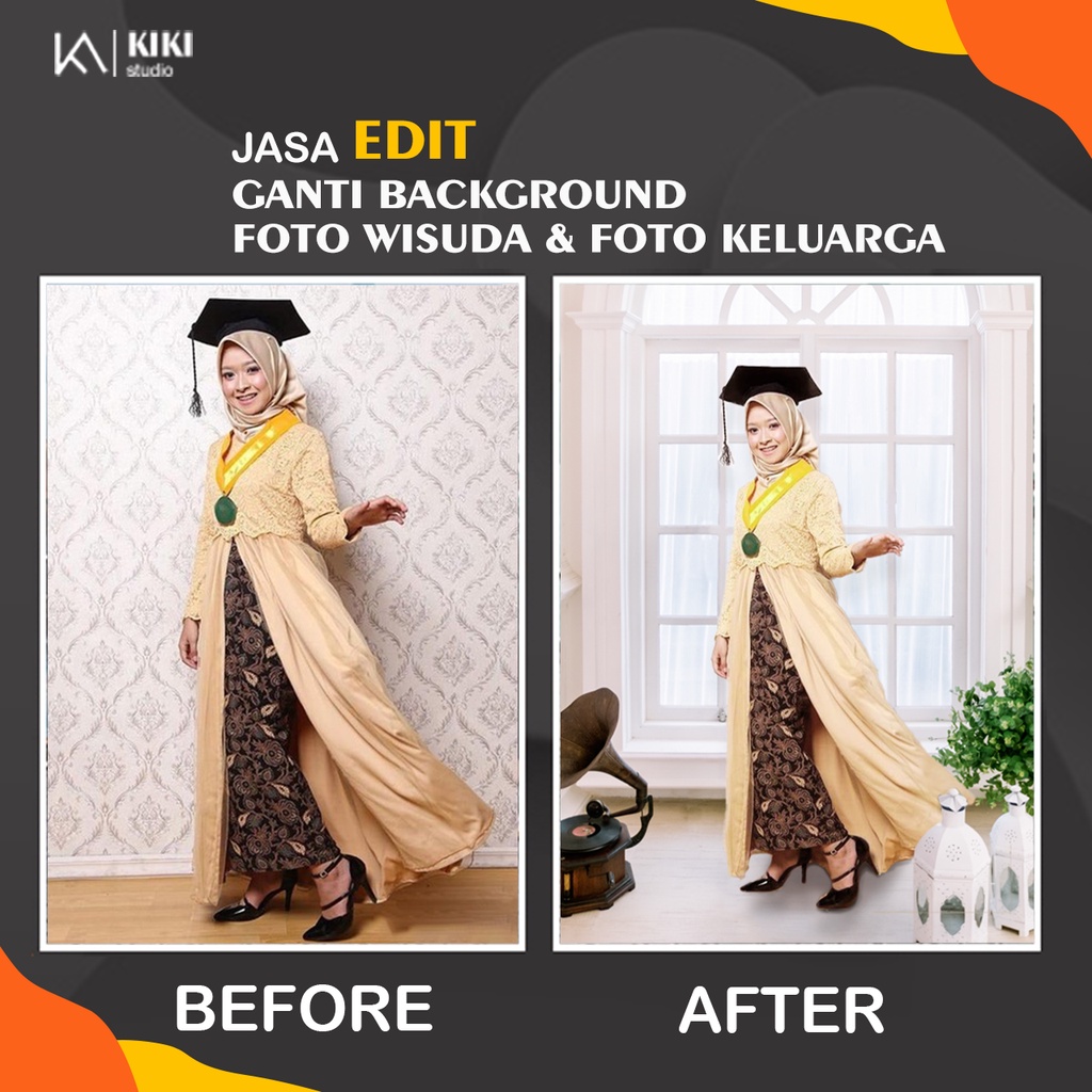 Jual Jasa Edit Background Foto Wisuda / Foto Keluarga