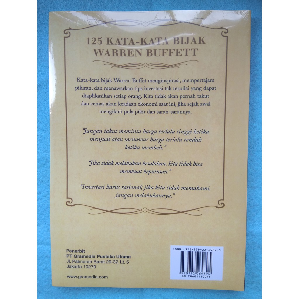 125 Kata-Kata Bijak Warren Buffett - Untuk Menjadi Kaya dan Tetap Kaya -  Marry Buffett &amp; David Clark | Shopee Indonesia