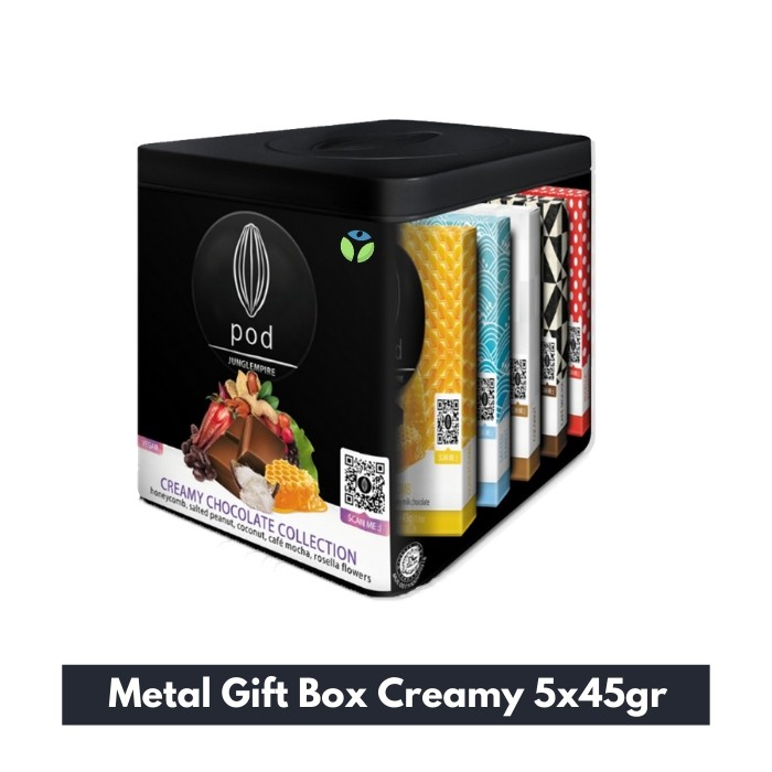 Jual Pod Chocolate Bali - Metal Gift Box Milk 5X45Gr - Cokelat Vegan | Shopee Indonesia