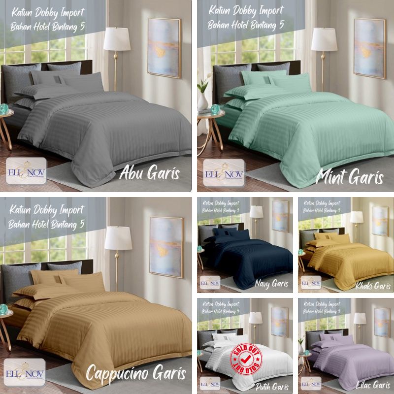 Jual Ellenov Bedcover Dobby Kingkoil Bedcover Hotel Bed Cover Warna