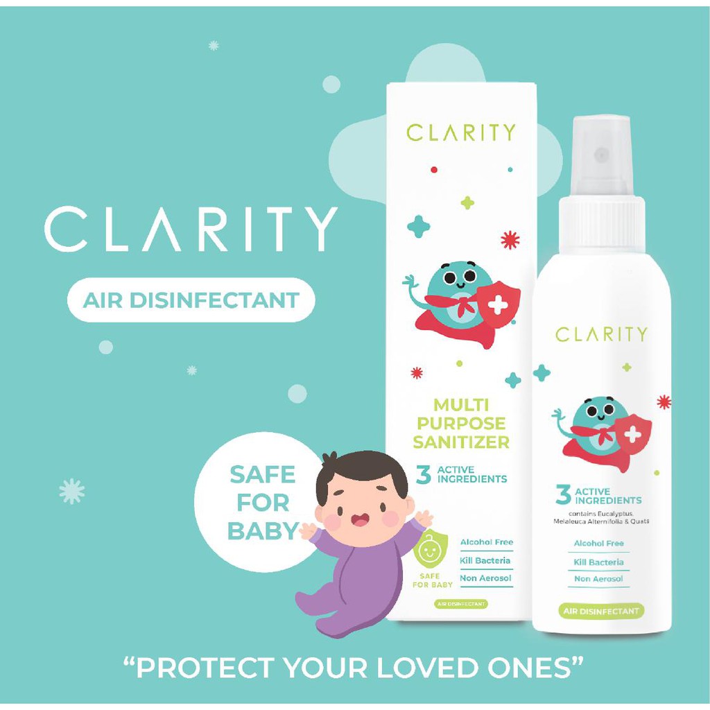 Jual Clarity Air Disinfectant Spray Non Alkohol Aman untuk Anak dan
