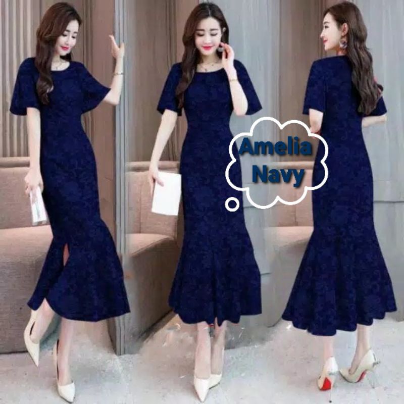 Dress pesta brokat wanita , gaun malam perempuan, midi dress,atasan