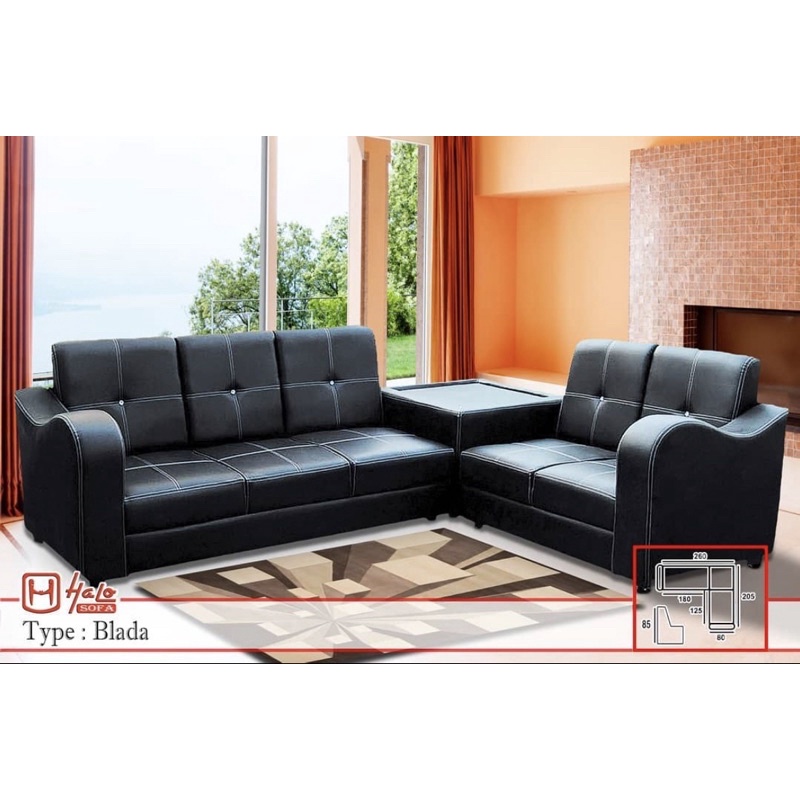 Jual sofa sudut oscar minimalis warna hitam (warna bisa pilih