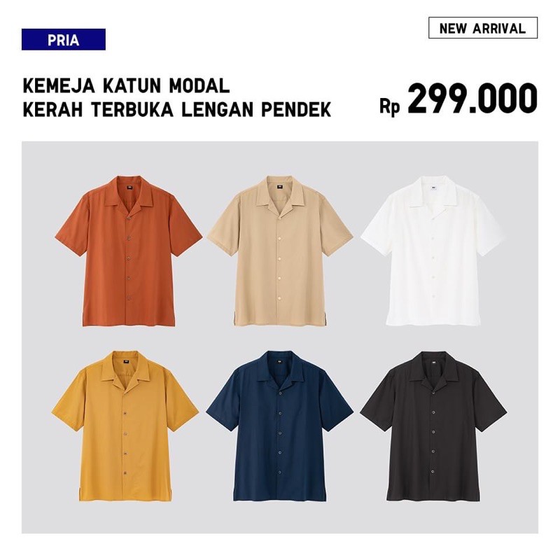 Jual UNIQLO KEMEJA KATUN MODAL KERAH TERBUKA Indonesia