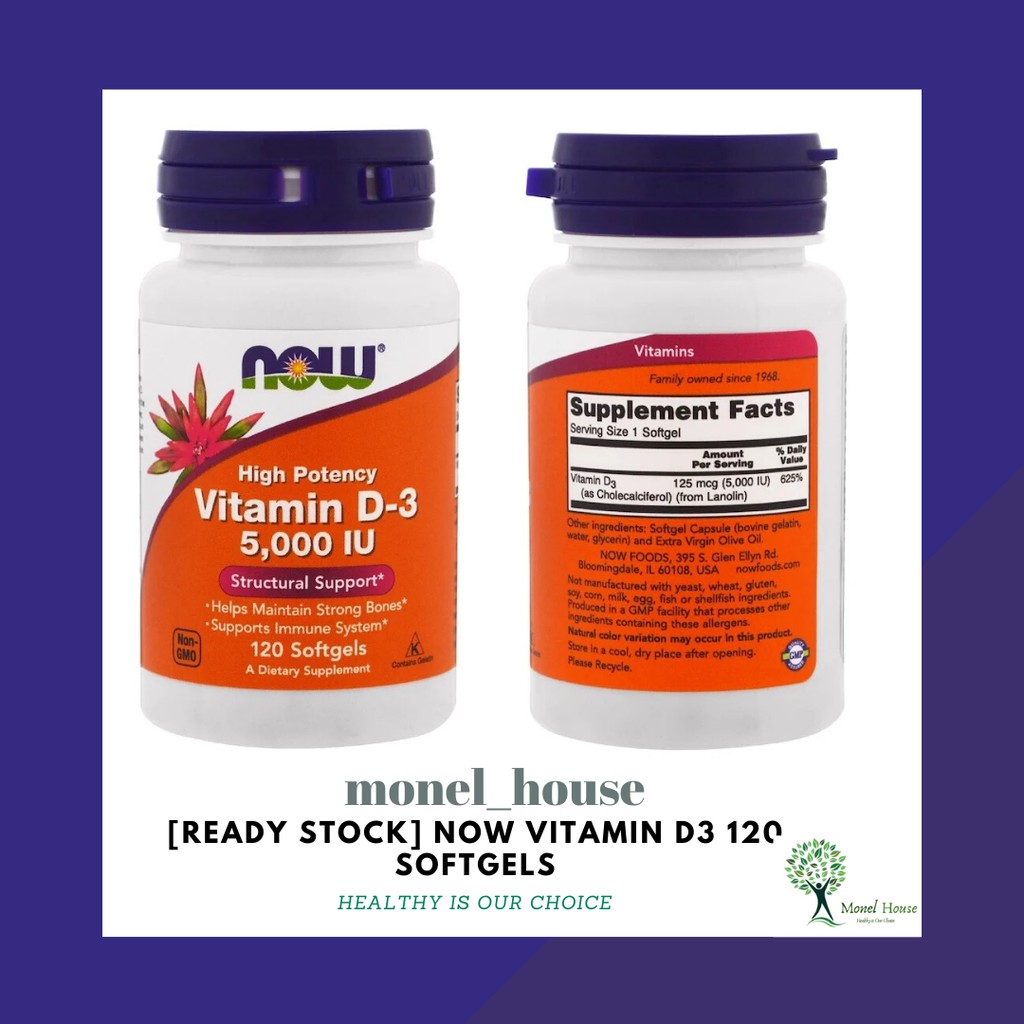 [READY STOCK] NOW FOODS VITAMIN D3 5000 IU Shopee Indonesia