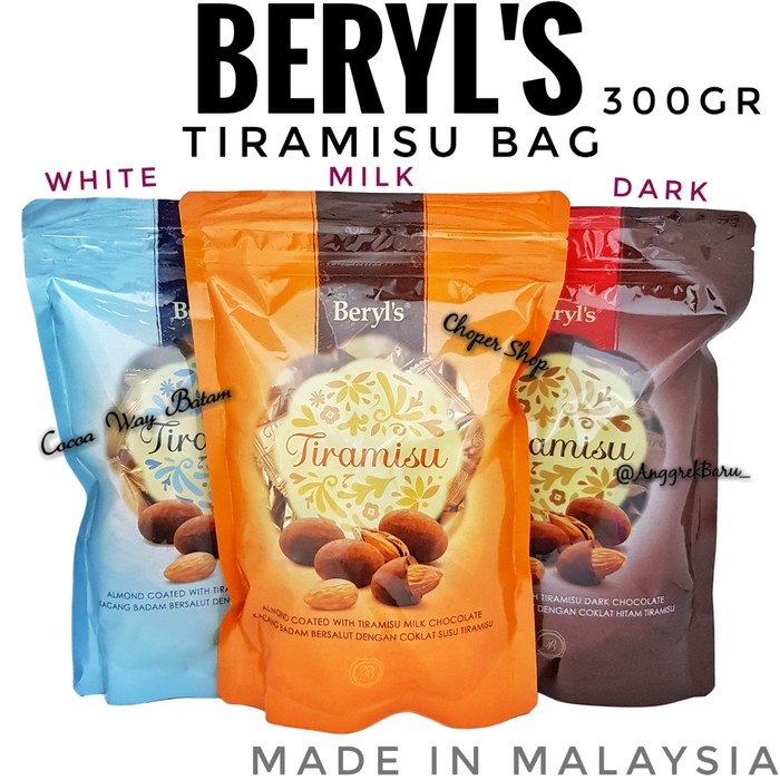 Jual Coklat Beryls Tiramisu Import Malaysia 300Gr Beryl Almond | Shopee Indonesia