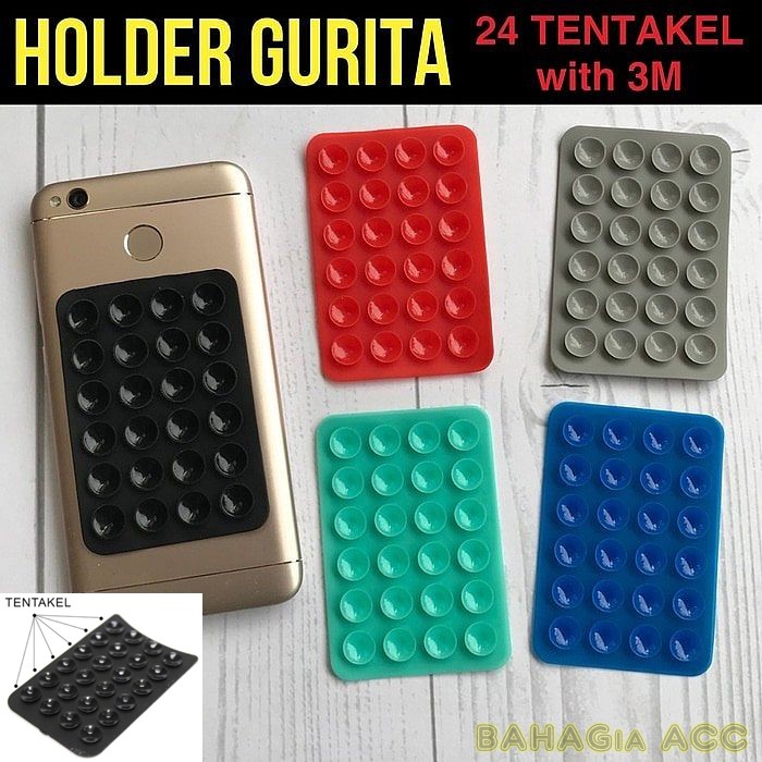 Gurita hp / holder tempelan belakang smartphone Gojek Grab shopee holder  gurita Tentakel 3M | Shopee Indonesia