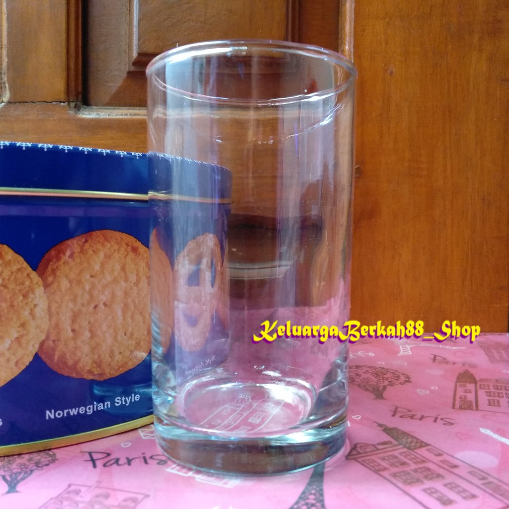 Gelas Kaca Bening Polos 250 ml bentuk silinder panjang | Shopee Indonesia