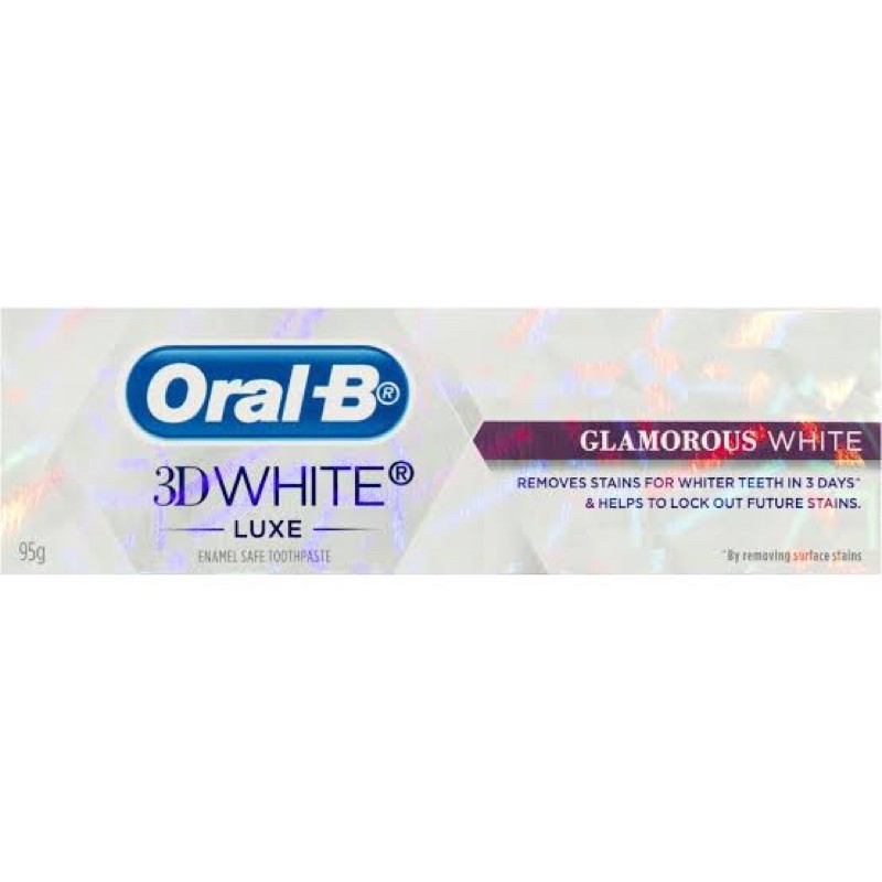 Jual [Ready] Oral B Glamorous White 3D Luxe 95Gr Toothpaste Pasta Gigi Pemutih Gigi Oral-B | Shopee Indonesia