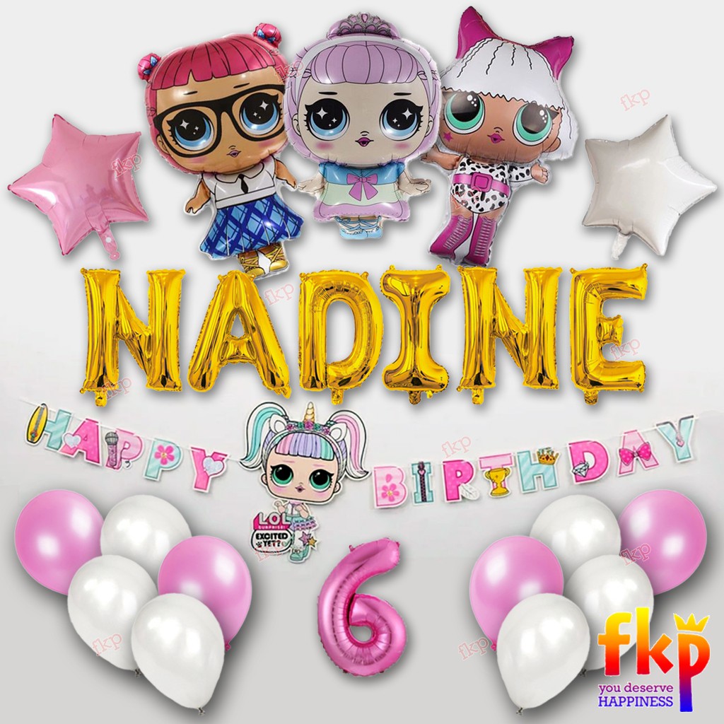 FUN KIDS PARTY Paket Dekorasi Ulang Tahun Anak Perempuan Tema LOL