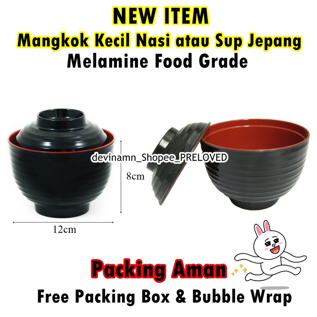 Mangkok Kecil Sup Miso / Nasi Jepang dengan Tutup Multifungsi | Shopee  Indonesia