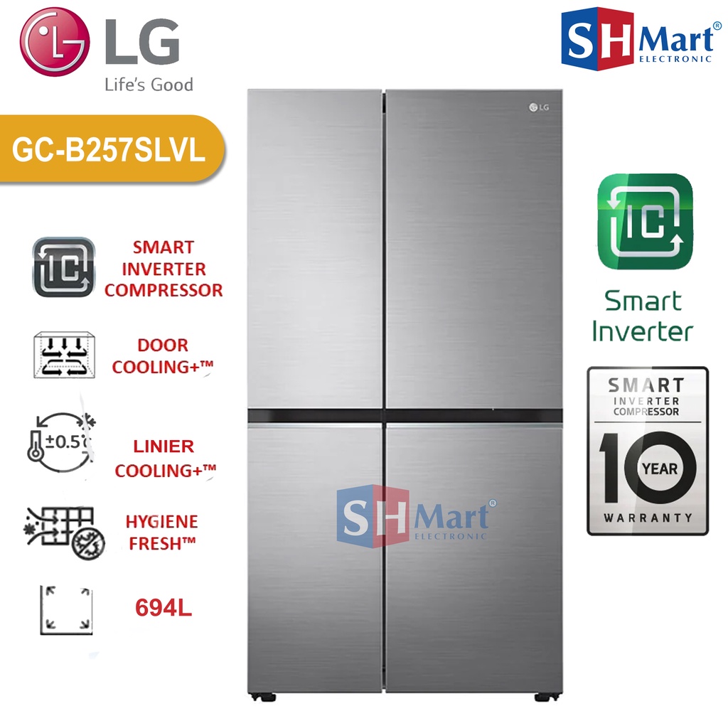 Jual KULKAS LG SIDE BY SIDE GCB257SLVL KAPASITAS 694 LITER INVERTER