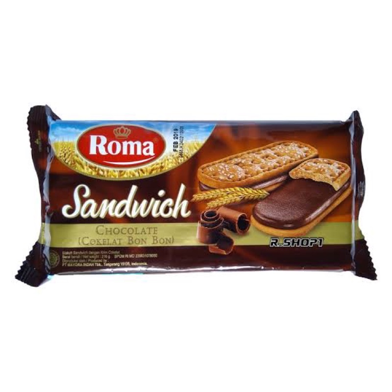 Jual Roti Roma Sandwich Coklat 216Gr | Shopee Indonesia