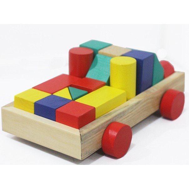 Jual Mainan Anak Kayu Edukasi / Edukatif - Balok Bangun Truk Indonesia|Shopee Indonesia