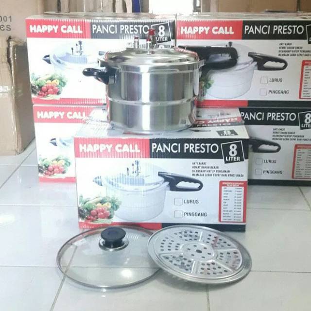 PANCI PRESTO HAPPY CALL 8 Liter plus Tutup Kaca dan Sarangan Shopee