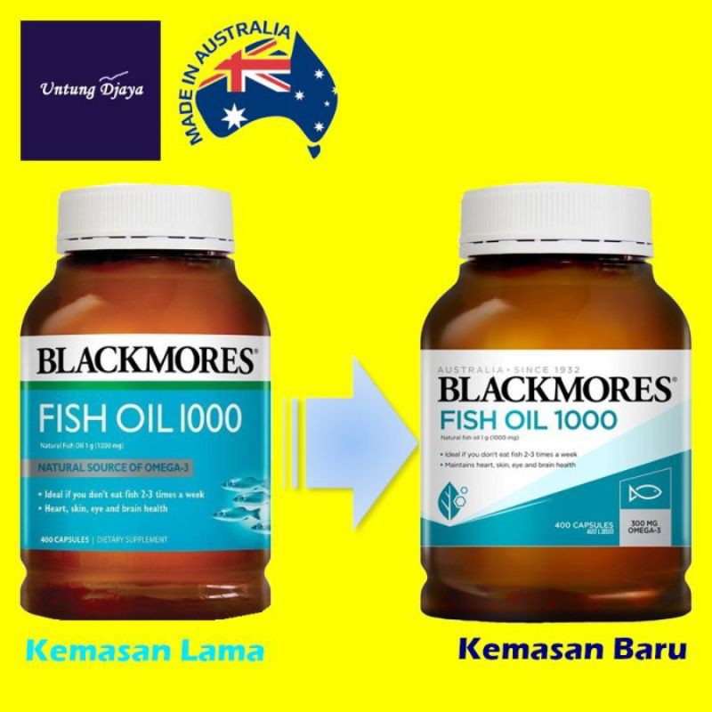 Jual Blackmores Fish Oil 1000mg Anti Inflammatory 400 tablet Minyak