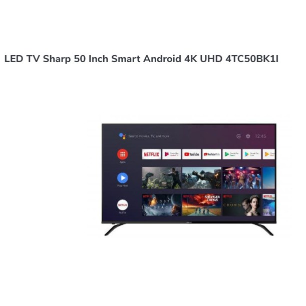 Jual Tv Sharp Smart Android 50 Inch 4K Uhd 4Tc50Bk1I | Shopee Indonesia