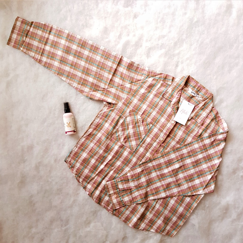 Jual Kemeja Kotak Coklat Wanita | Shopee Indonesia