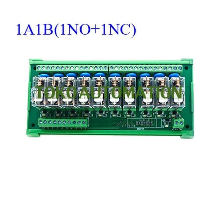 Jual 10 channel Omron PLC control relay module G2R1E 24V 1A1B NPN