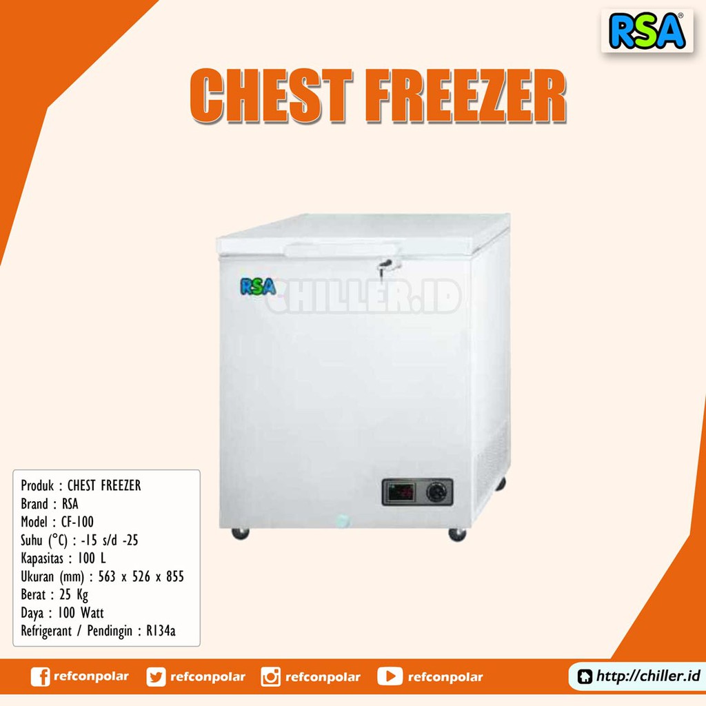 Jual CHEST FREEZER BOX GEA RSA CF 100 LITER 100 WATT Shopee Indonesia