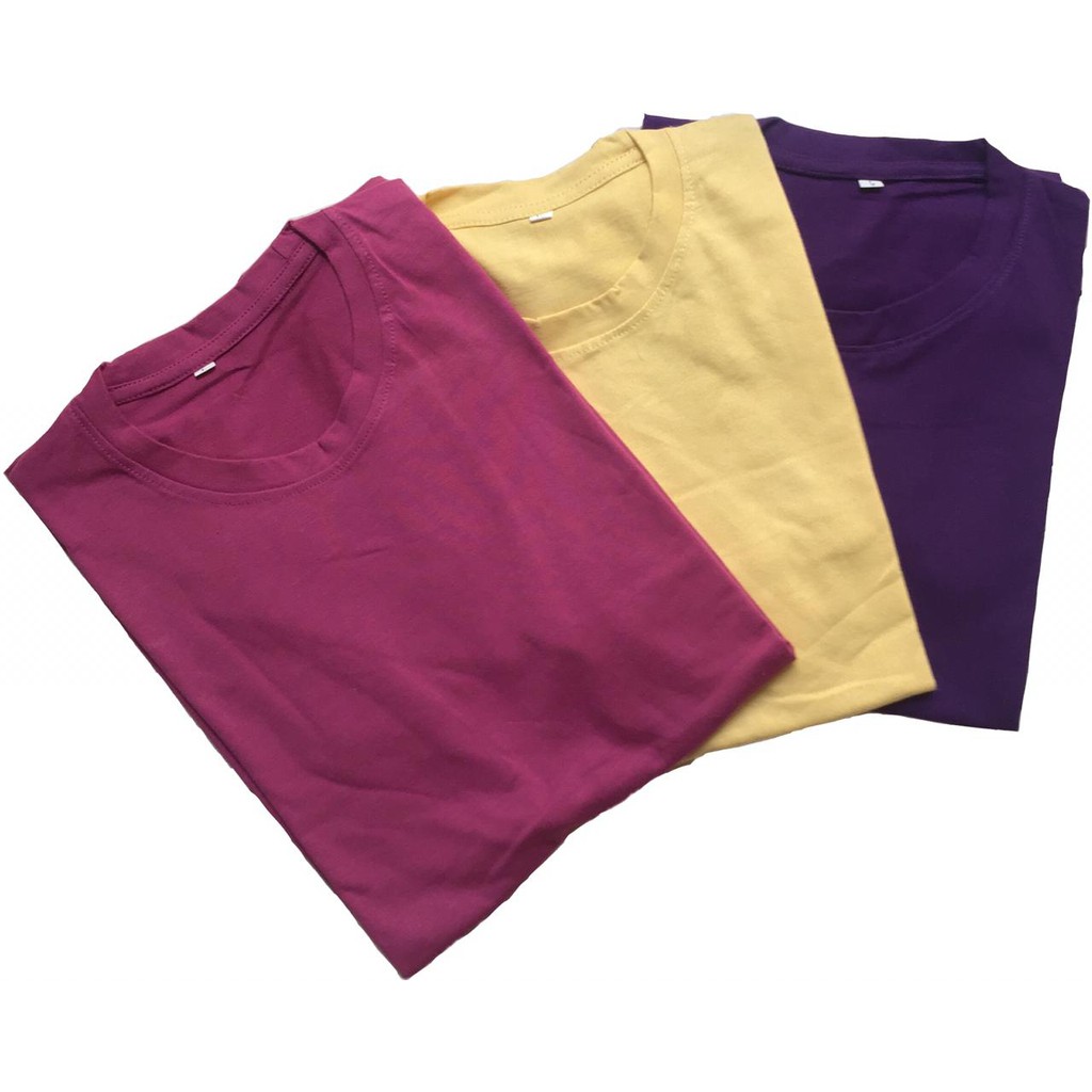 KAOS POLOS COTTON COMBED 24S NEW COLOR YELLOW PURPLE [HTTP ORIGINAL] |  Shopee Indonesia