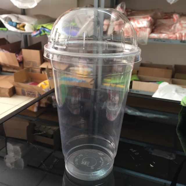 Cup Plastik / Gelas Plastik PET 22 oz Thai Tea + Lid Dome Shopee