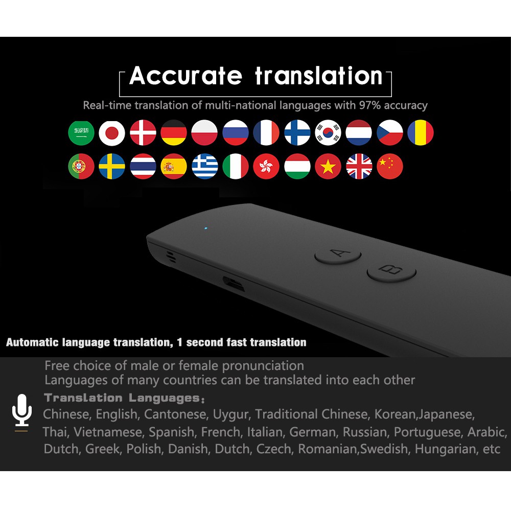 Jual Gratis Ongkir T6 Translator Voice Real Time Instant Multi-Language Speech Interactive Translate Bt Indonesia|Shopee Indonesia