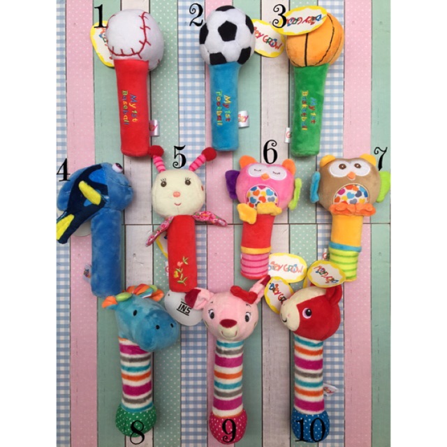 Jual Baby Grow Baby Rattle Stick Mainan Anak Bayi Boneka Bisa Bunyi Lucu | Shopee Indonesia