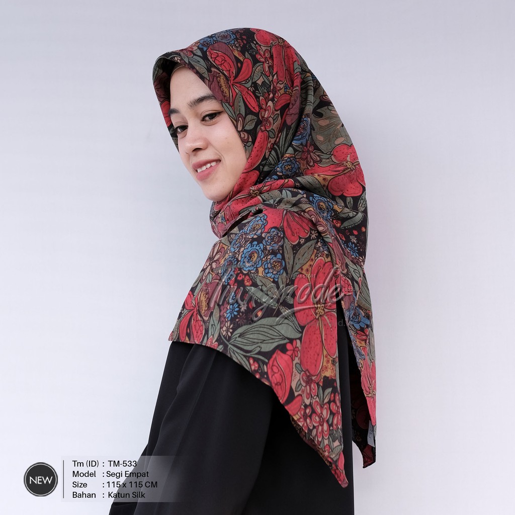 Jilbab Segi Empat Kain Katun Hijab Casual