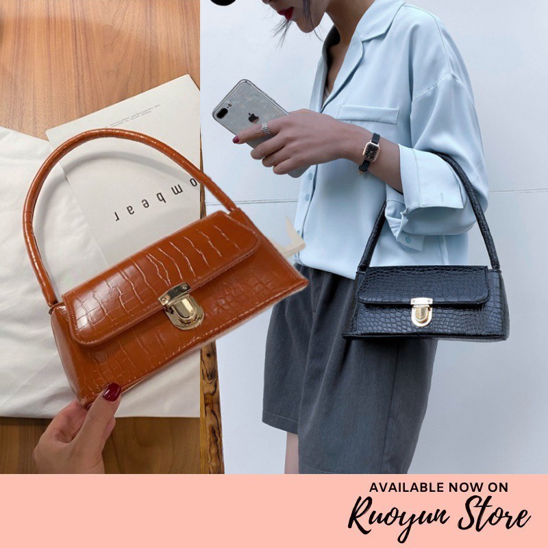 RYX Croco Arm Tas Bahu Pu Fashion Casual Ori Import Shopee Indonesia