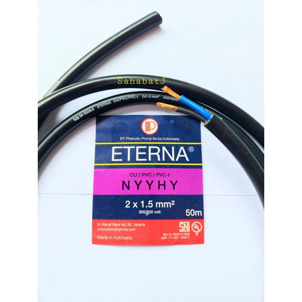 Jual Kabel Eterna NYYHY 2x1.5 / eterna serabut 2x1,5 hitam Indonesia|Shopee  Indonesia