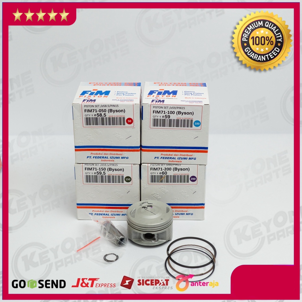Jual Piston KIT FIM 71 Yamaha Byson Karbu Pin 15 DIA 58 Original FIM