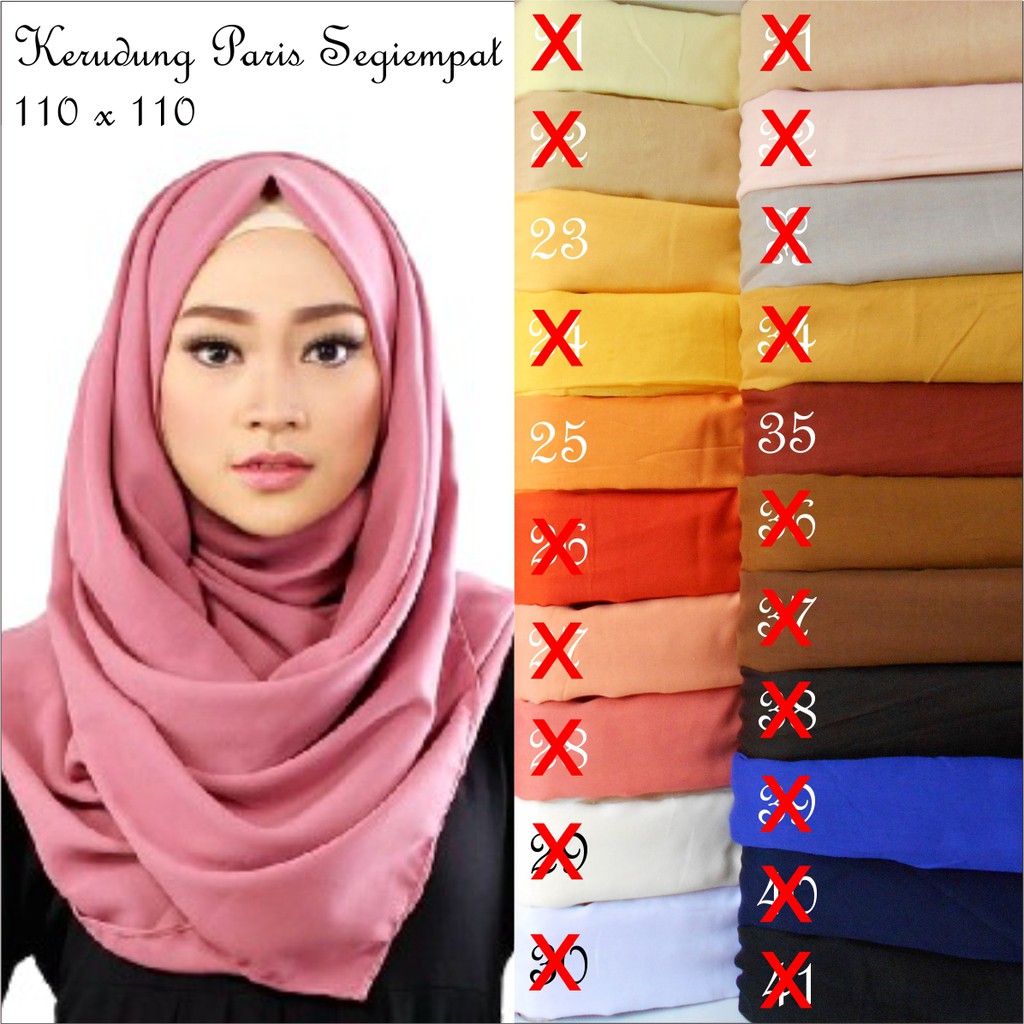 KERUDUNG PARIS SEGIEMPAT JILBAB MURAH BAHAN TIPIS Shopee