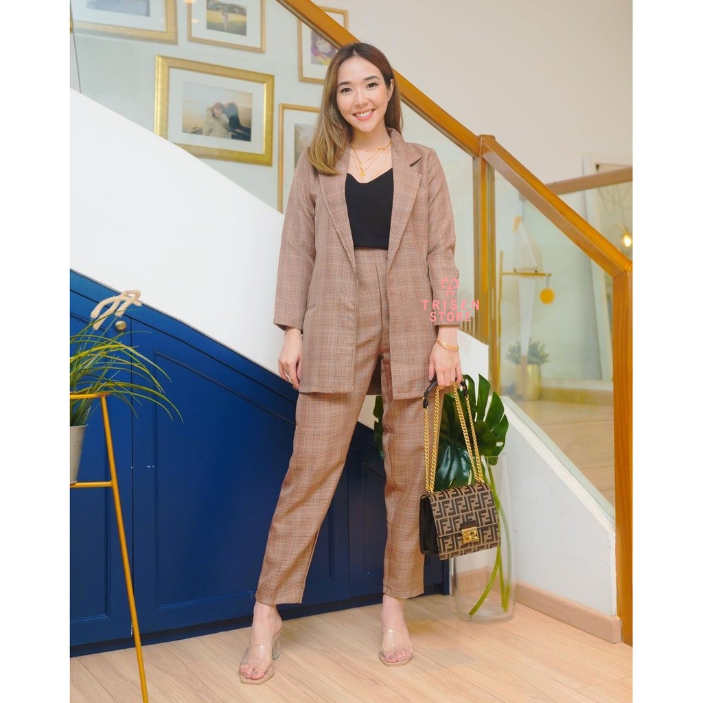 Trisenstore One Set Blazer Dan Celana Nemy Setelan