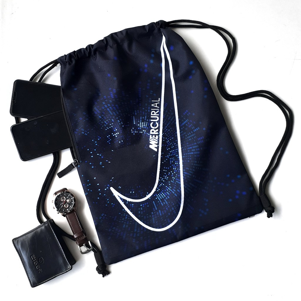 Tas Serut String bag Gymsack Sport Nike Mercurial Blue Tas Futsal Sepak bola Olahraga Shopee