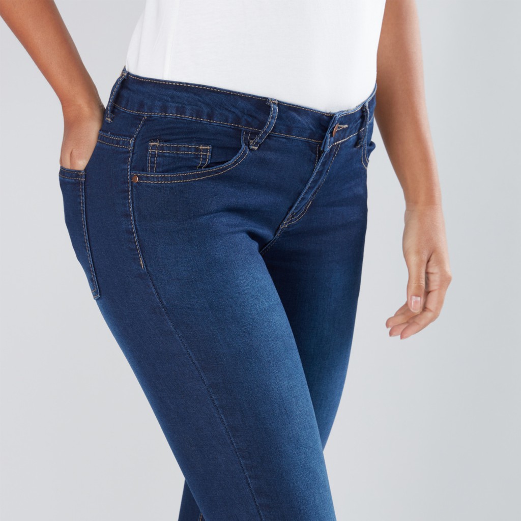 Jual Max Fashions Celana Jeans Panjang Slim Fit Setengah Tinggi - Biru | Shopee Indonesia