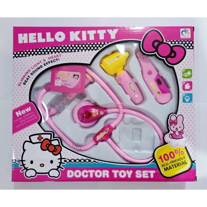Jual Mainan Anak Perempuan - Doctor Toy Set Hello Kitty Dokter Stetoskop Indonesia|Shopee Indonesia