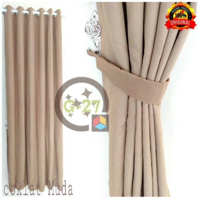 Jual Gorden Blackout Safron Polos Coklat Muda /Gorden Jendela /Gorden Minimalis /Tirai Gorden | Shopee Indonesia