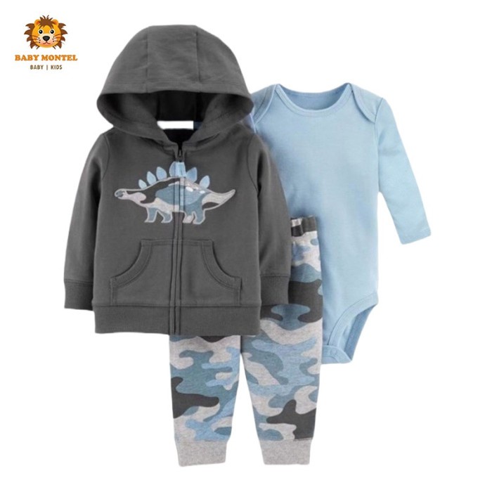 Jual BABYMONTEL Baby Jacket Set Motif Stego 3pcs Shopee Indonesia