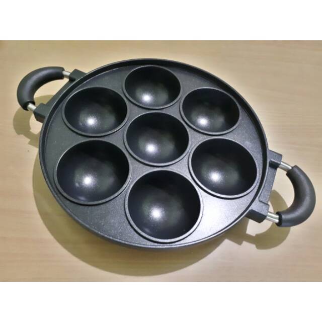 Happy Call Cetakan Kue Apem 7 Lubang Cekung Loyang Kue Bikang Teflon