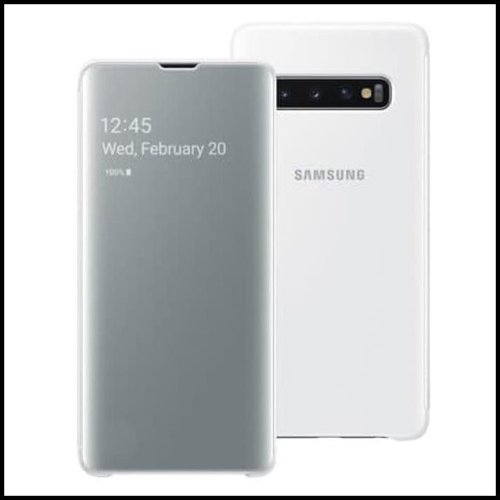 Jual Flip Cover Handphone 100% Original Samsung Clear View Cover Galaxy S10 S10 Plus Flip Hitam | Shopee Indonesia