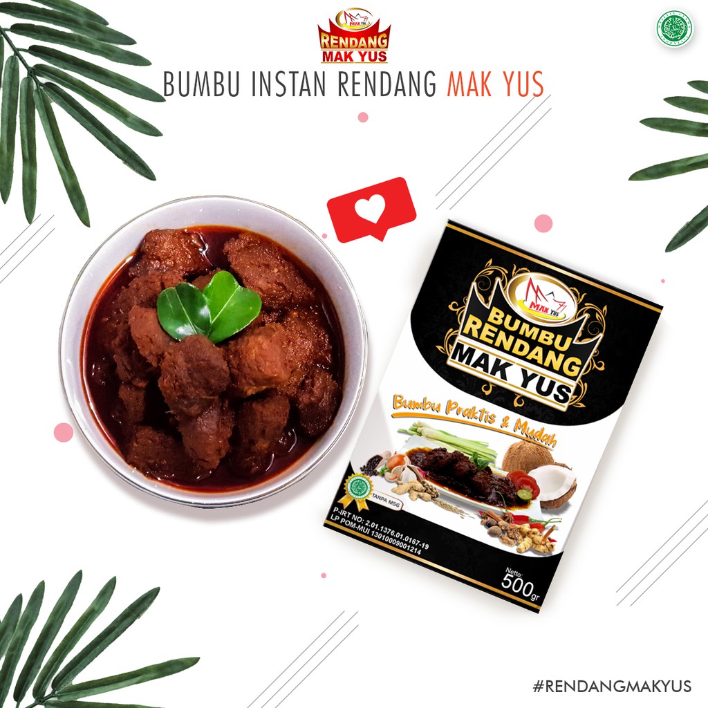 Mak Yus Bumbu Instan Rendang (500gr) Shopee Indonesia