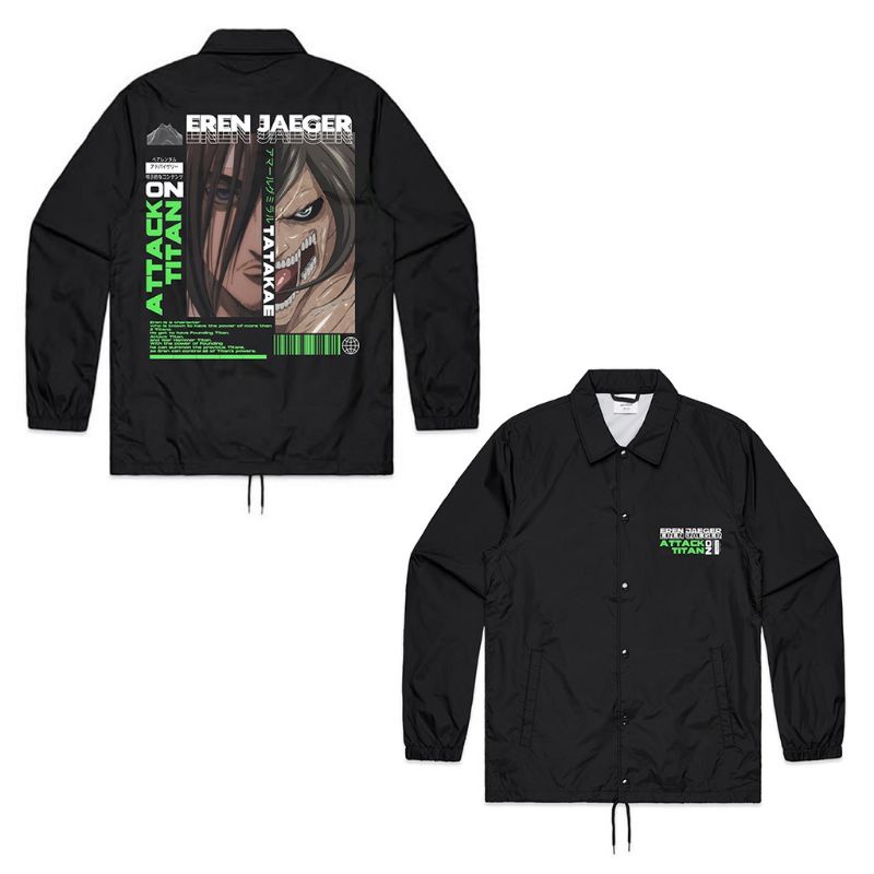 Jual JAKET COACH ATTACK ON TITAN EREN YEAGER COACH JAKET ANIME AOT