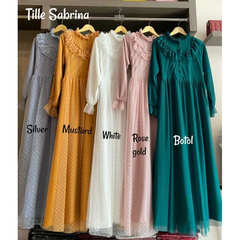 GAMIS TILE SABRINA (READY SIAP KIRIM) / gamis pesta / Gamis tile full