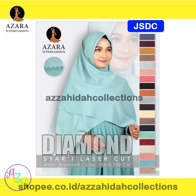 Jilbab Syari Diamond Crepe Laser Hijab Segiempat Syar'i 130x130