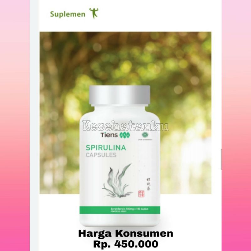 Jual Tiens / Tianshi Spirulina Capsules Isi 100 Kapsul Pelengkap Gizi