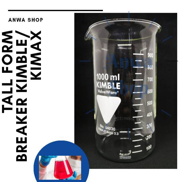 Jual [MEDAN] TALL FORM GLASS BEAKER ( GELAS UKUR) KIMBLE/KIMAX 400,800