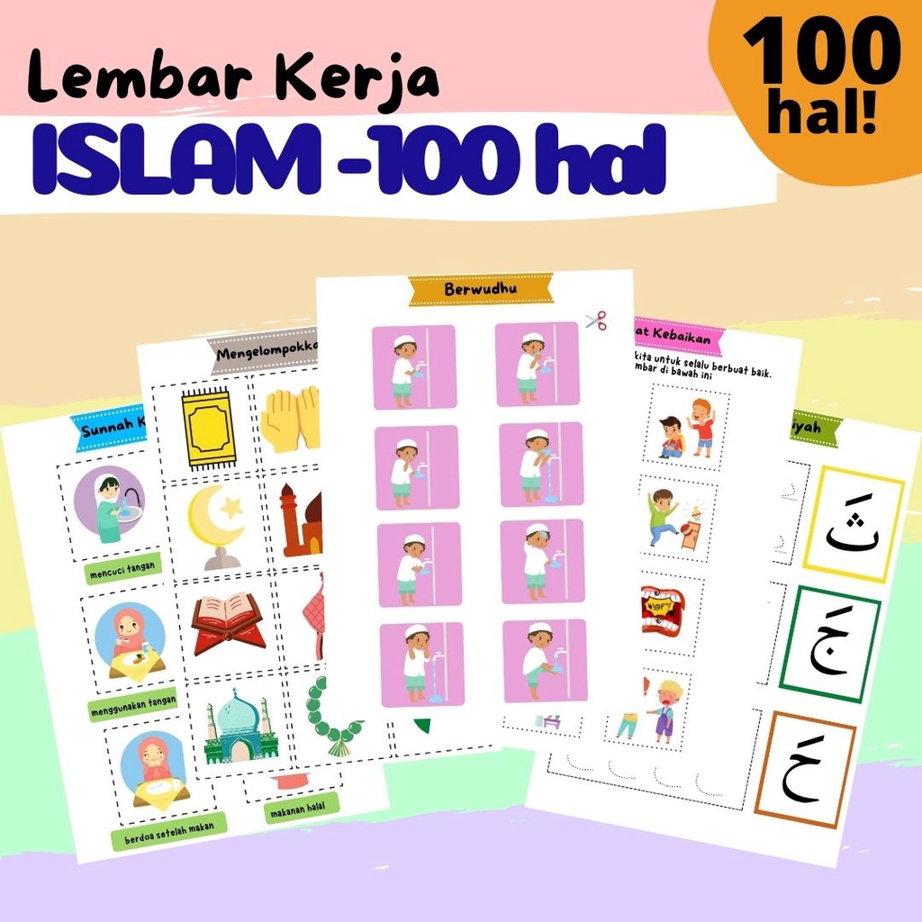 Jual Worksheet Anak Islami Belajar Islam Usia Dini Lembar Kerja