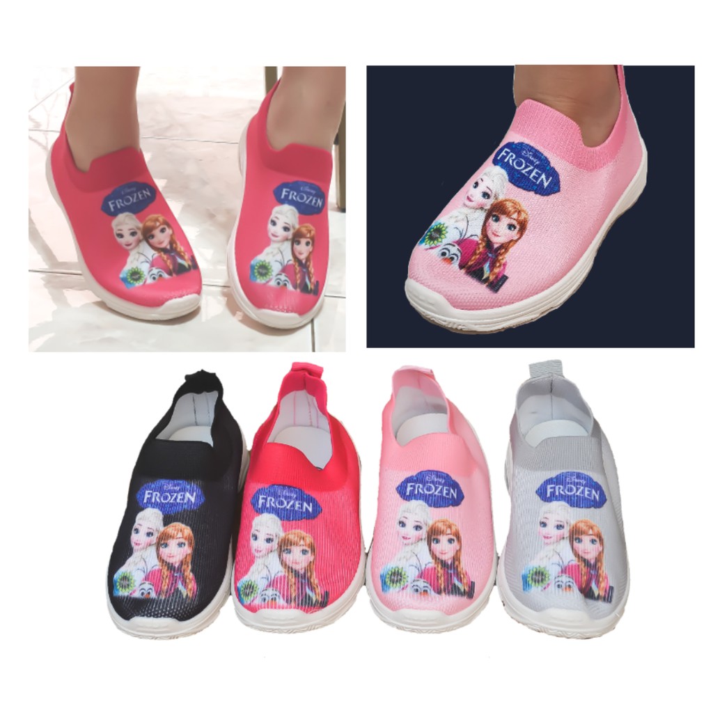 Sepatu Slip On Frozen Anak Perempuan Kain Import Ukuran 26 35 SPC21