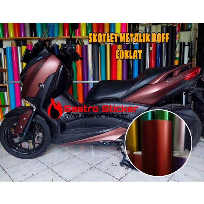 Jual Sticker Skotlet Motor Metalik Doff Coklat | Shopee Indonesia